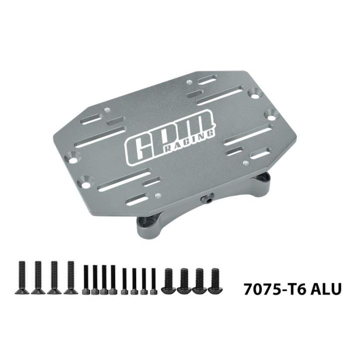 GPM 7075 Alloy ESC Tray / Mount Plate For LOSI 1/5 5IVE-TE 3.0 Grey