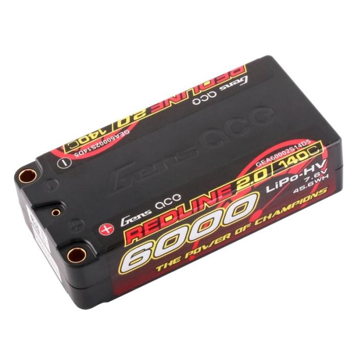 GensAce Redline 2.0 Shorty Lipo Battery 2S HV 7.6V-140C-6000