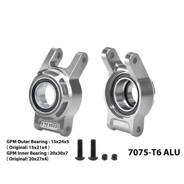 GPM 7075 Alloy Rear Hub (L/ Bearings) For YK7081 TB8 / YK8081 DF8 Silver