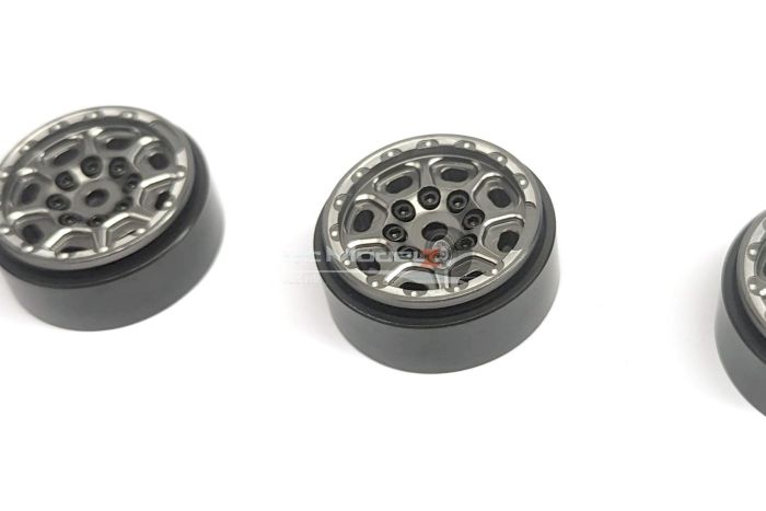 HDT Titanium CNC Beadlock Wheels for TRX4M 31x13mm Brass Ring, Alu. F&R