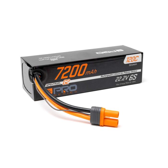 Spektrum 22.2V 7200mAh 6S 120C Smart G2 LiPo: IC5
