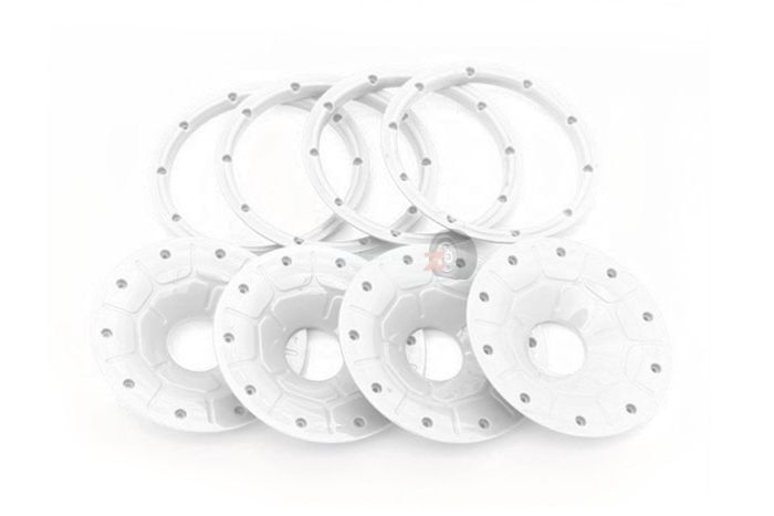 Enclosed beadlock set White (4pc)