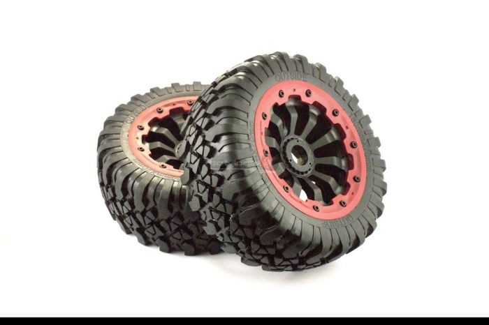 KM X2 Wheel Complete - Red beadlocks - Pair