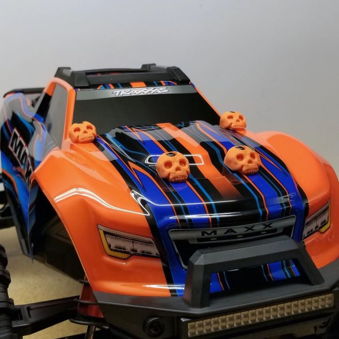 FullForce RC TRAXXAS MAXX 3D Printed Body Washers Skull Orange