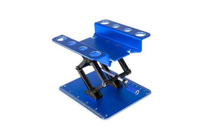 HDT Alloy Adjustable RC Car Stand (60–140mm) - Blue