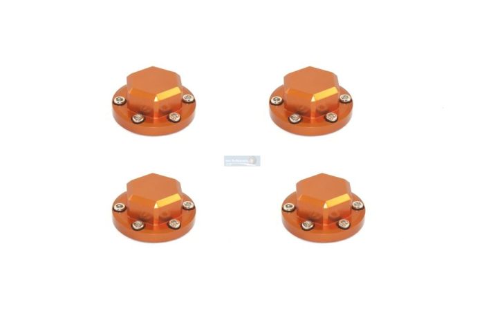 Alloy Enclosed Hub Nut 2 Orange (4Pcs)
