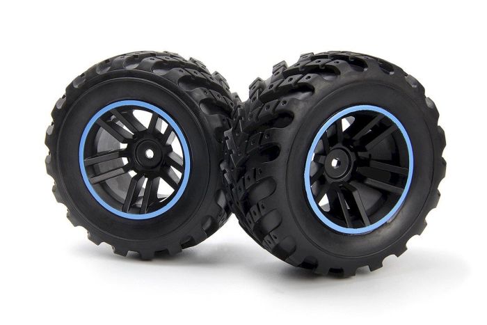 BlackZon Spryte Wheels/Tires Assembled (Black/Blue)