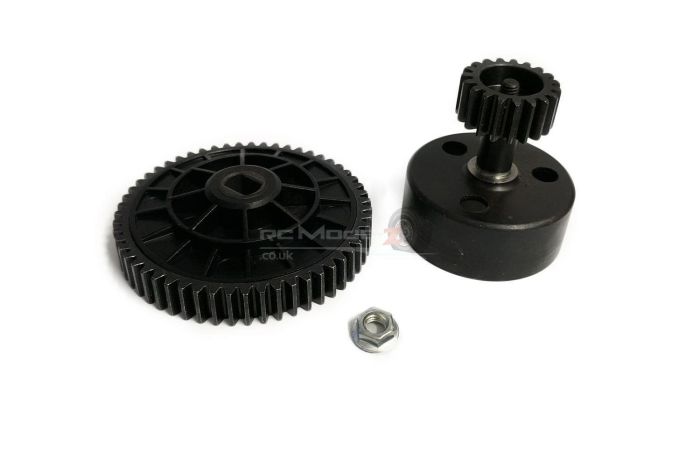 "Steel" Spur Gear & Clutch Bell Gear Set ( High Speed 19/55)