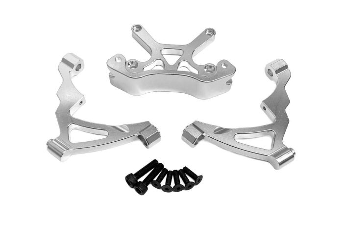 Rovan Baja CNC Alloy Front Shock Mount & Shock Towers Silver