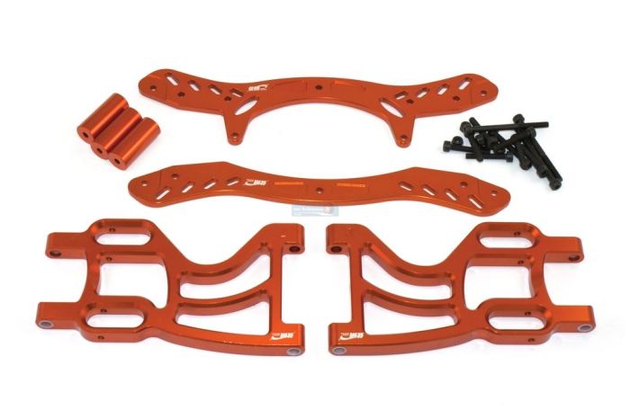 Alloy Rear Shock Bracket Set for Double Shock Setup - Orange