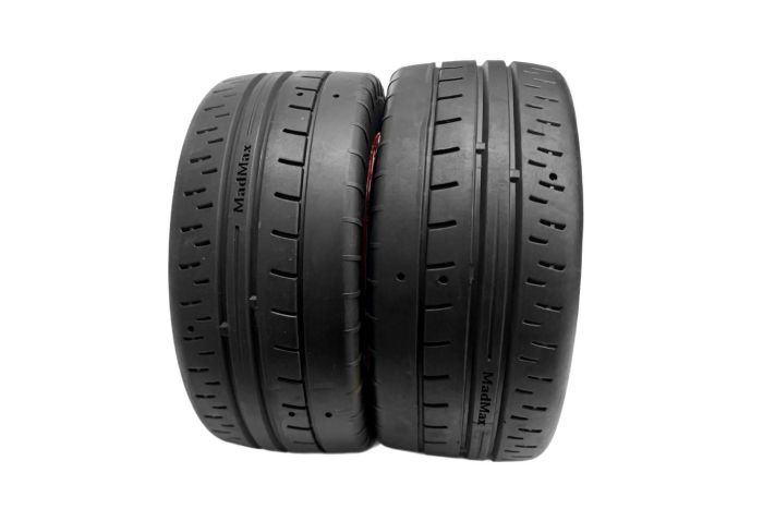 MadMax Belted Street Sweeper On-Road Wheel & Tyre Pair - Red