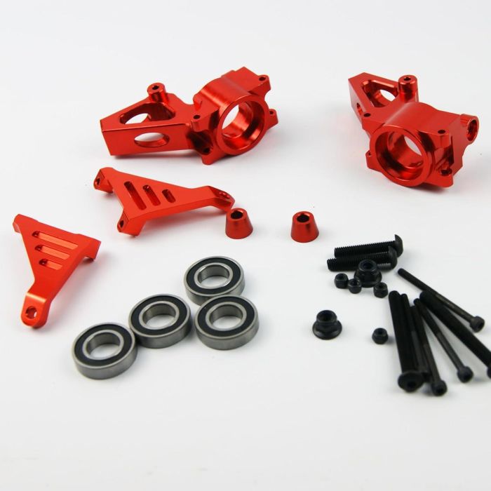 Rovan Baja CNC Alloy Front Hub Carrier Set Red
