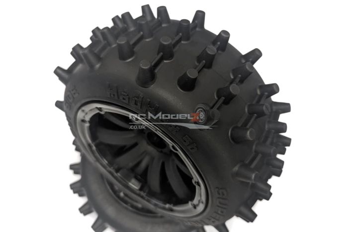 MadMax Super Hog Wheel Set, Black 8 Spoke Wheel