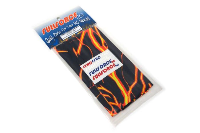 FullForce RC Ligntning Yellow/Orange Shock Boots (4) – Fits Losi 5IVE‑TE 3.0