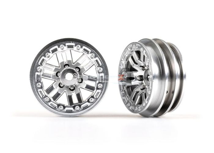 Traxxas Wheels, 1.0in (satin chrome) (2)