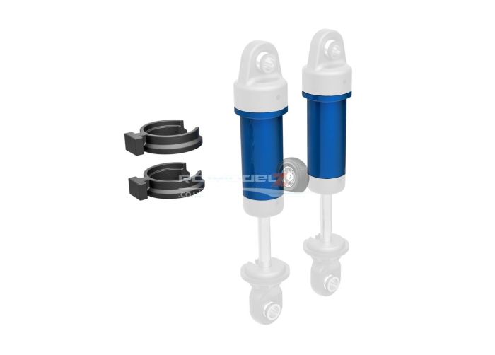 Traxxas Body, GTM shock, 6061-T6 Aluminium (blue-anodised) (includes spring pre-load spacers) (2)