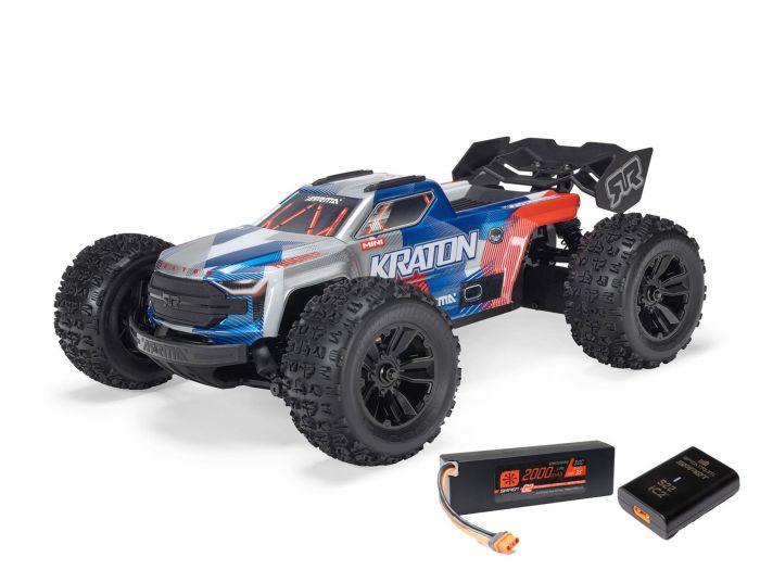 Arrma 1/16 MINI KRATON 3S DSC 4X4 RTR with Batt/Charg, Red/Blue