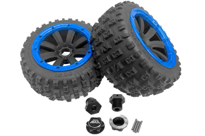 Madmax 1/8 Cross Bond Wheel & Adapter Rear Pair - Blue