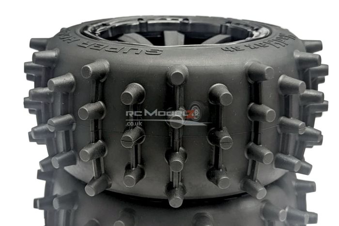 MadMax Super Hog Wheel Pair, Black 8 Spoke Wheel