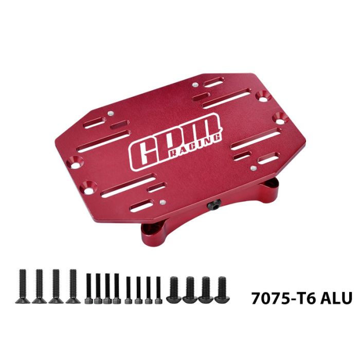 GPM 7075 Alloy ESC Tray / Mount Plate For LOSI 1/5 5IVE-TE 3.0 Red
