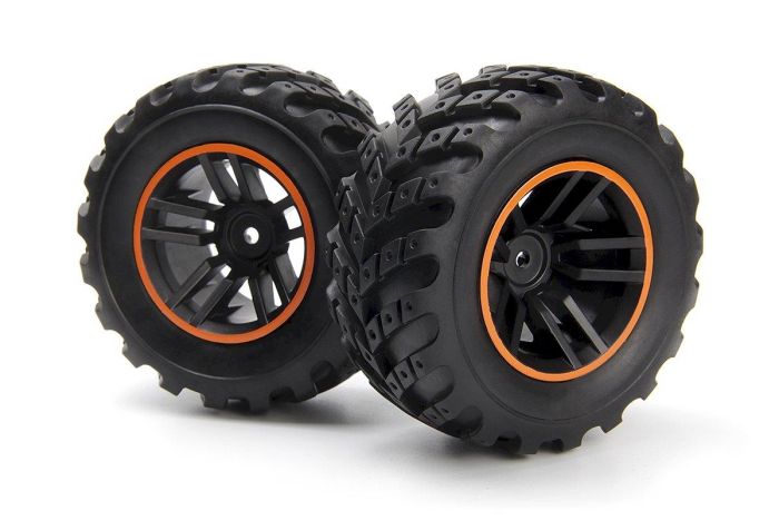 BlackZon Spryte Wheels/Tires Assembled (Black/Orange)