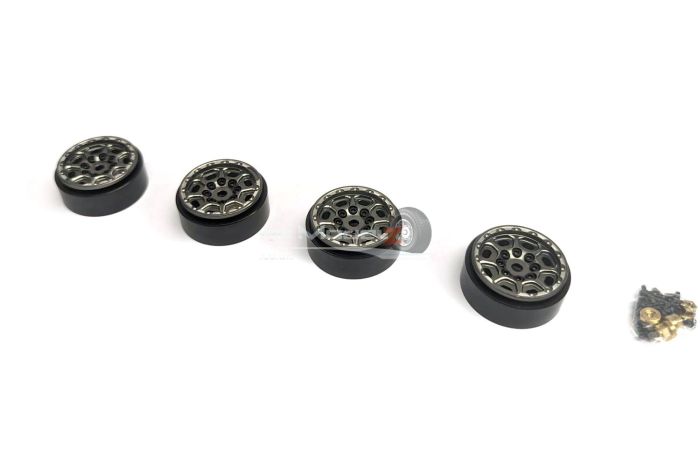HDT Titanium CNC Beadlock Wheels for TRX4M 31x13mm Brass Ring, Alu. F&R