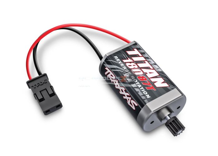 Traxxas Motor, Titan 87T (87-turn, 180 size)/ pinion gear, 11-tooth (metal)