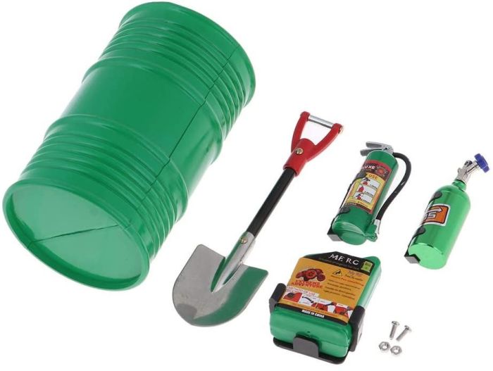 Oil Tank/Exstinguisher/Nos Bottle & Shovel Green Set