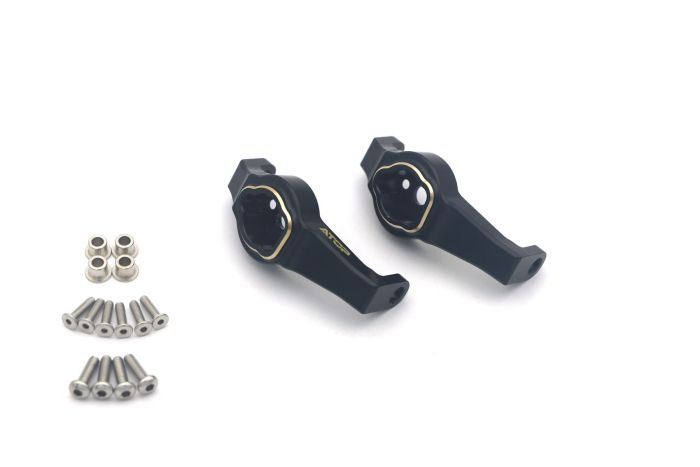 Atop Rc Traxxas TRX-4 Brass Portal Drive Caster Blocks - Black