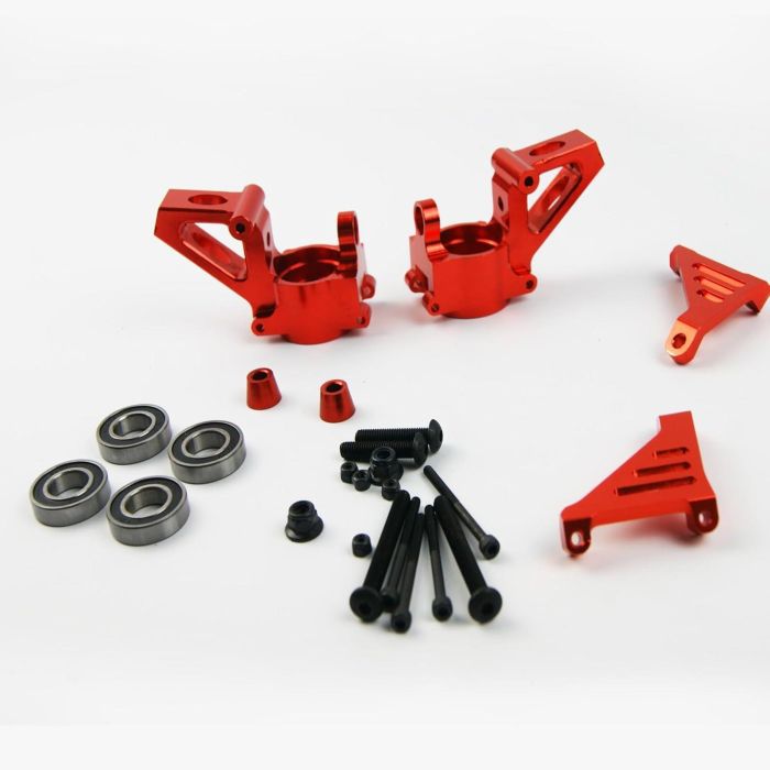 Rovan Baja CNC Alloy Front Hub Carrier Set Red
