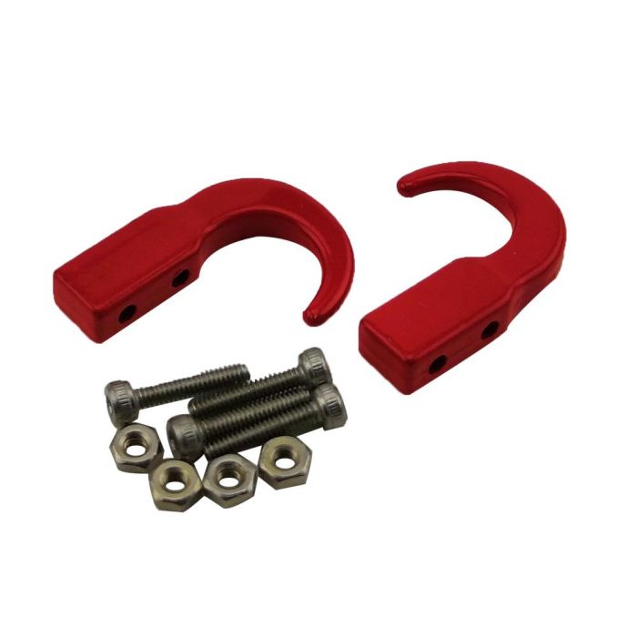 RC 1/10th Crawler Metal Trailer Hook Red