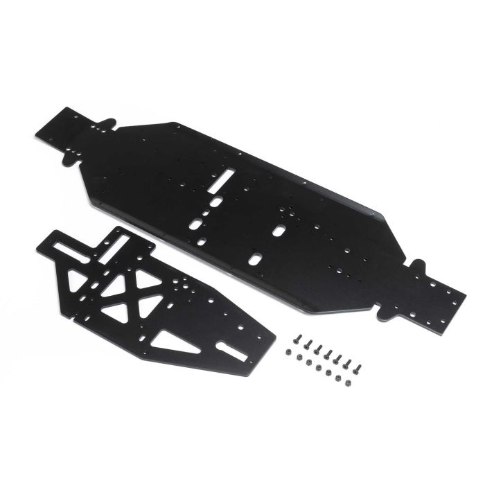Losi Main Chassis with Brace Plate, 4mm, For DBXL 2.0