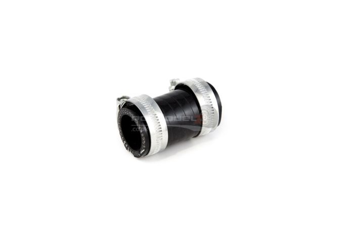 Black 25mm Bore Exhaust Hose Coupling with Jubilee Style Clips