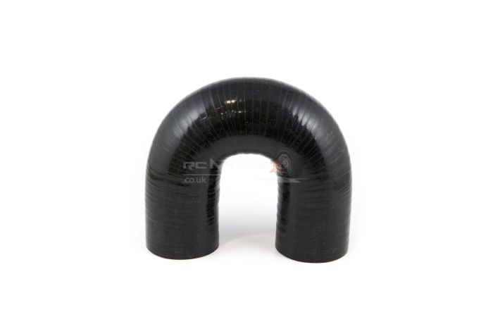 Silicone Polyester Reinforced 180 Degree Elbow Hose Black