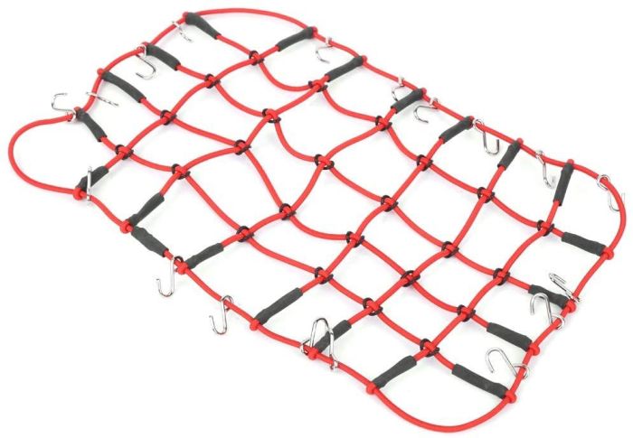 Red Elasticated Luggage Net W/Hooks