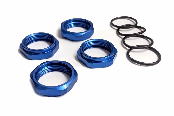 GTB Losi 5ive-T Spring Tension Nuts 4pk Blue