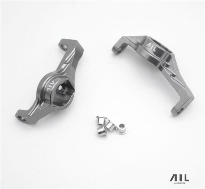 All Racing Traxxas TRX4 Alloy Portal Drive Caster Blocks - Titanium