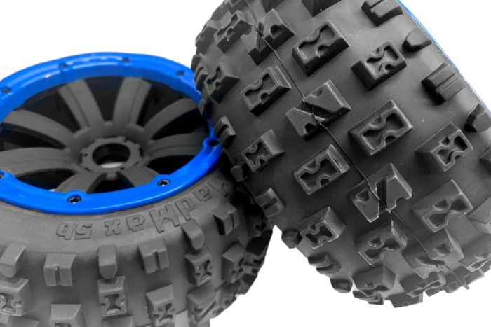 Madmax 1/8 Cross Bond Wheel & Adapter Rear Pair - Blue