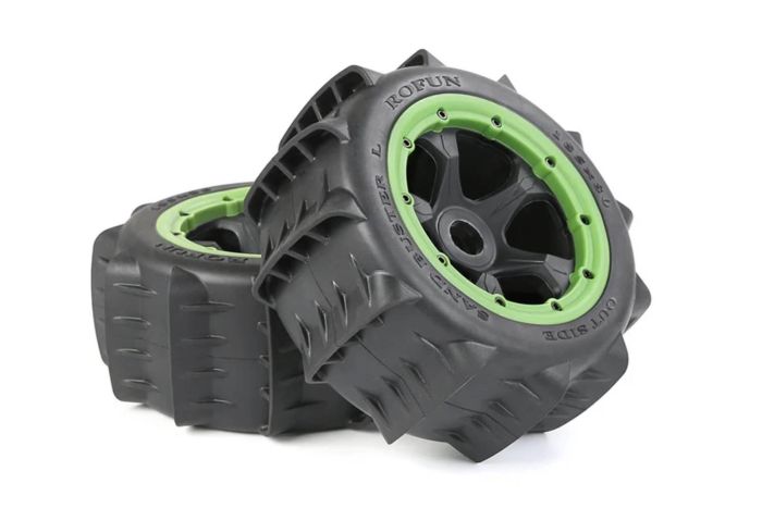 Rovan 2nd Gen. Sand Paddle Buggy Wheels Rear Green