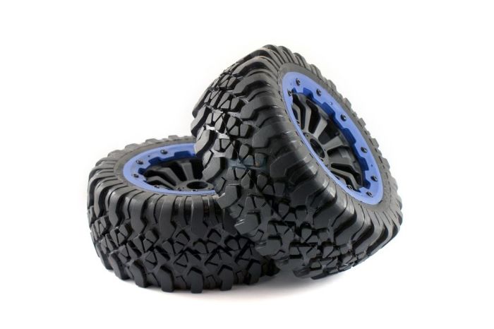 KM X2 Wheel Complete - Blue beadlocks - Pair
