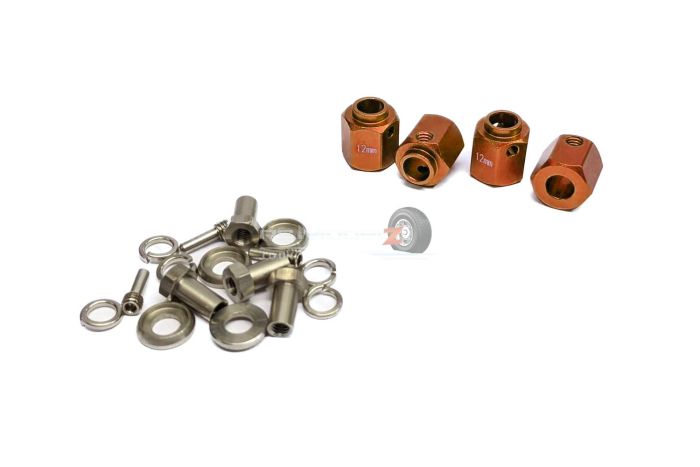 MadMax Traxxas TRX-4 Wheel Hub Extenders +7mm - Orange