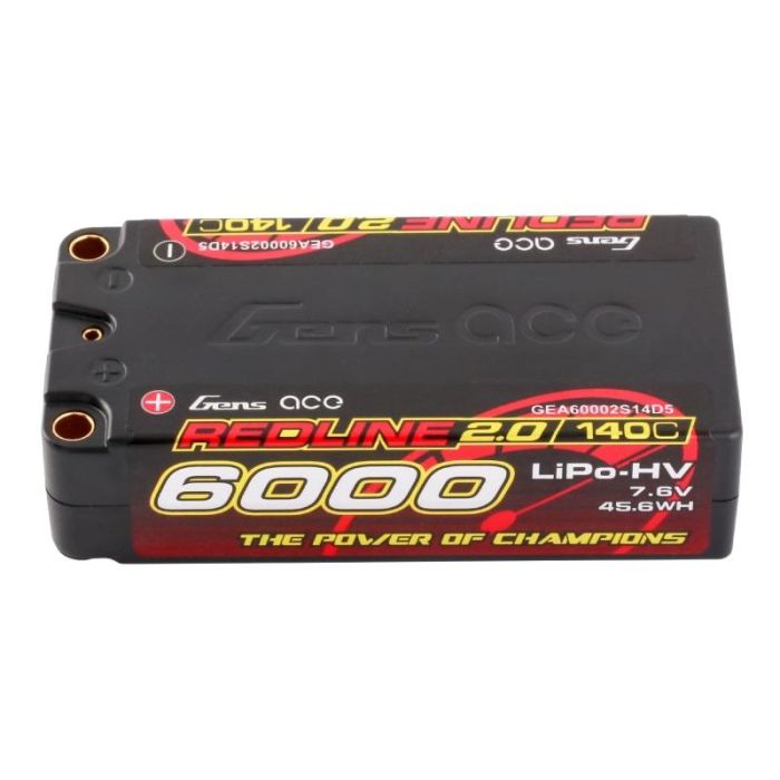 GensAce Redline 2.0 Shorty Lipo Battery 2S HV 7.6V-140C-6000