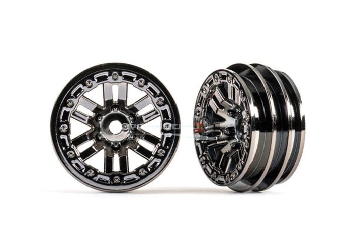 Traxxas Wheels, 1.0in (black chrome) (2)