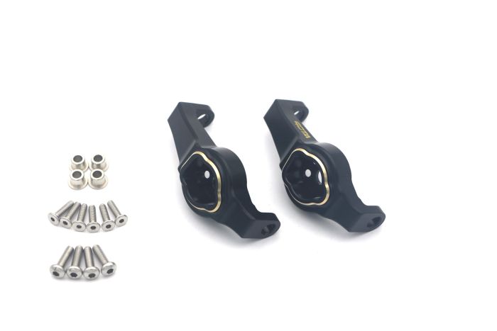 Atop Rc Traxxas TRX-4 Brass Portal Drive Caster Blocks - Black