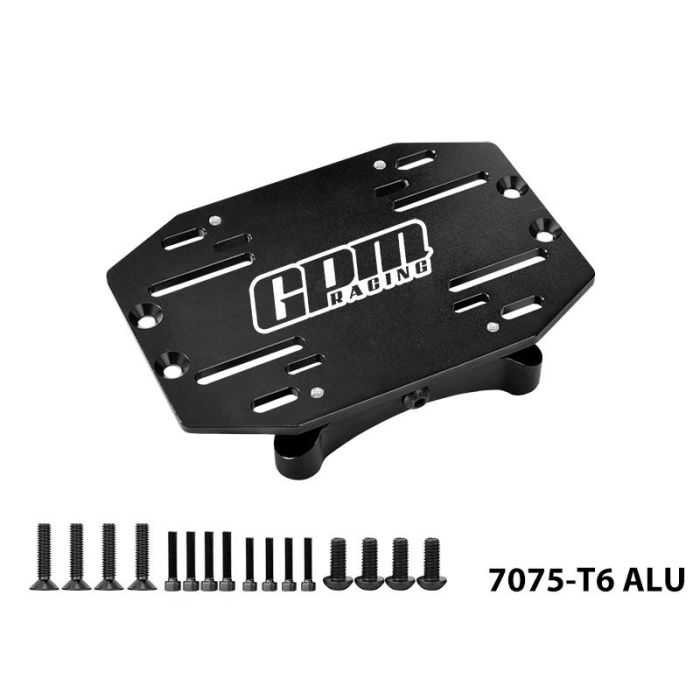 GPM 7075 Alloy ESC Tray / Mount Plate For LOSI 1/5 5IVE-TE 3.0 Black
