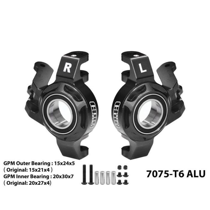 GPM 7075 Alloy Steering Knuckle (L/ Bearings) For YK7081 TB8 / YK8081 DF8 Black