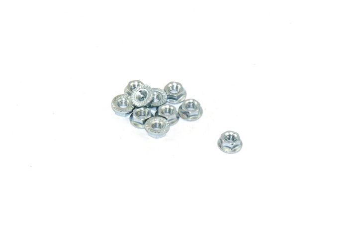 Flanged Lock Nuts M5 Stainless (10pcs)