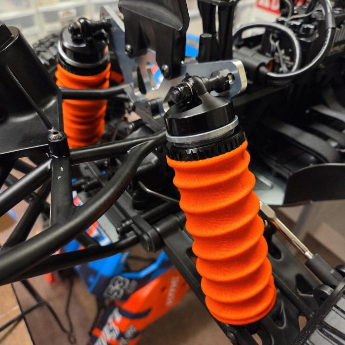 FullForce RC Orange Shock Boots (4) – Fits Losi 5IVE‑TE 3.0