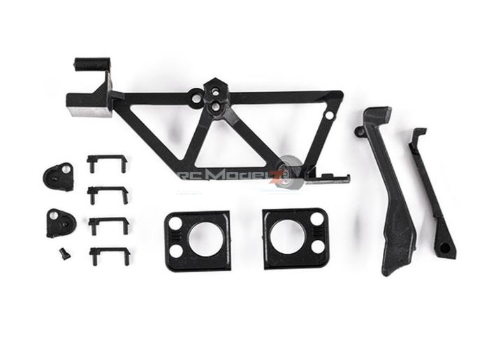 Traxxas Door handles (4)/ light mounts, front (left & right)/ light retainers, front bumper (left & right)/ fuel cap/ snorkel/ spare tire mount (fits #9712 body)