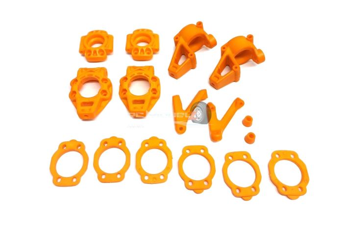 Baja Buggy Front & Rear Hub Bearing Carrier Set - Orange